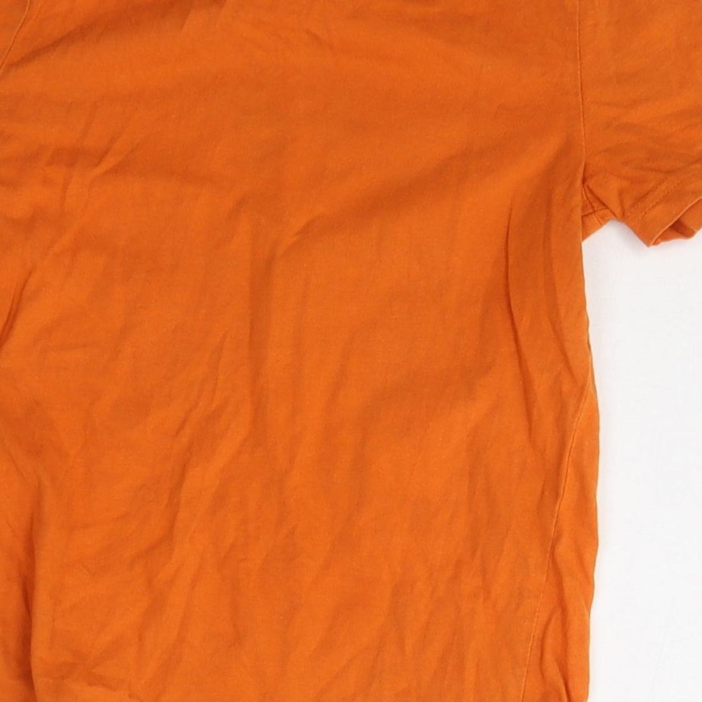 F&F Boys Orange  Cotton Basic T-Shirt Size 5-6 Years Round Neck Pullover - Gamer