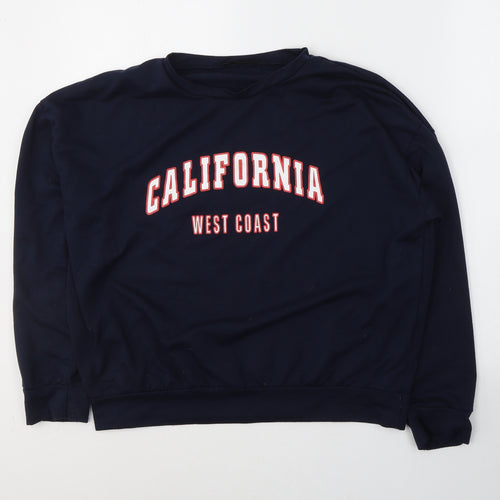 SheIn Womens Blue  Cotton Pullover Sweatshirt Size S  Pullover - California