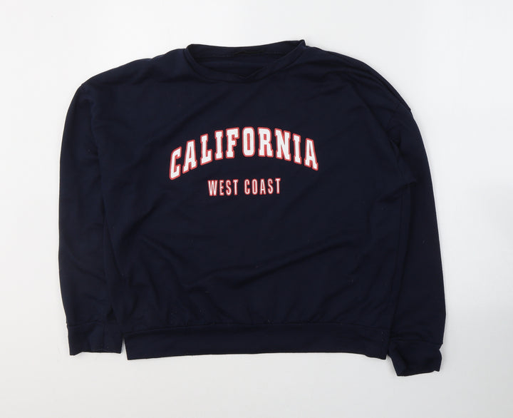 SheIn Womens Blue Cotton Pullover Sweatshirt Size S Pullover - California