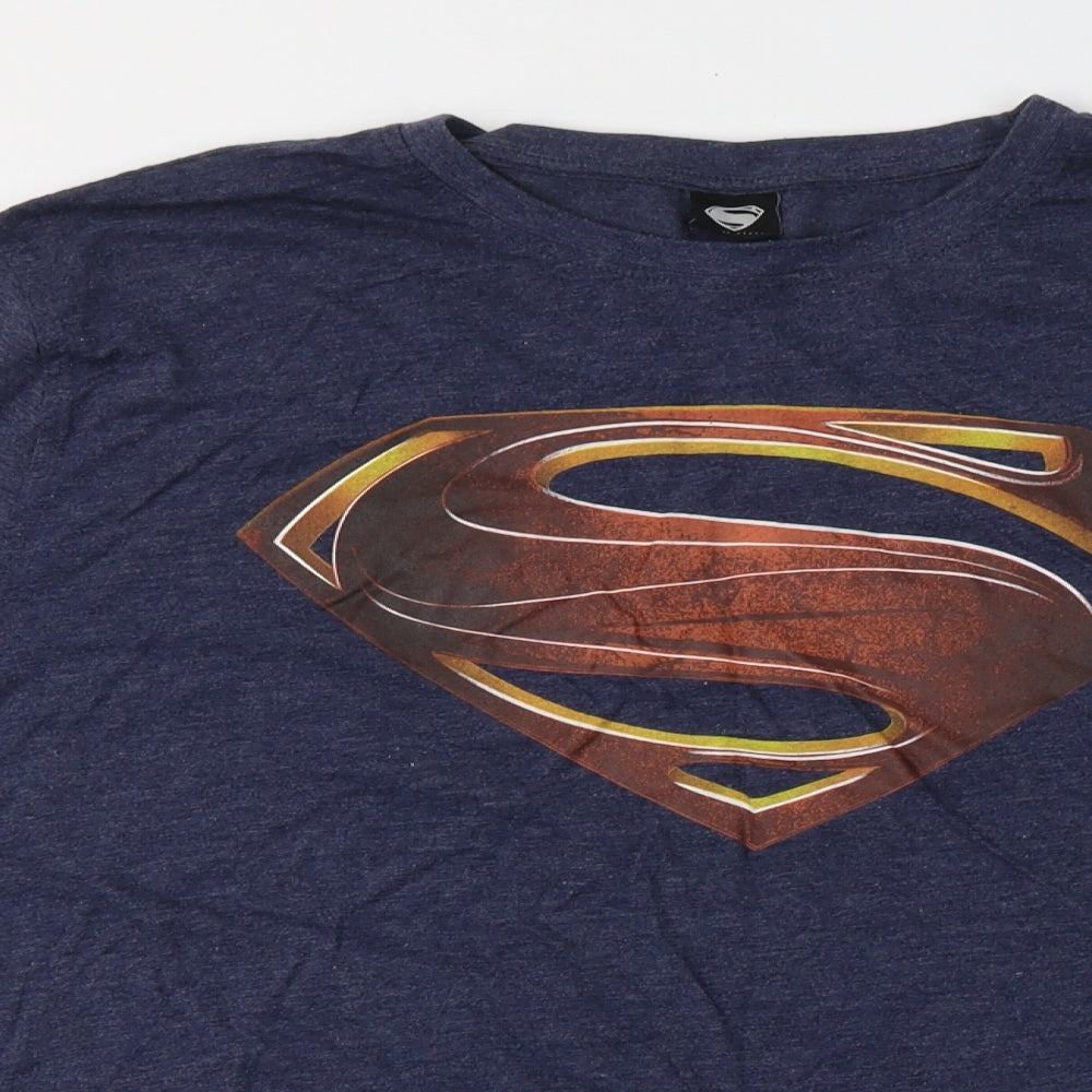 Superman Mens Blue  Cotton  T-Shirt Size 2XL Round Neck