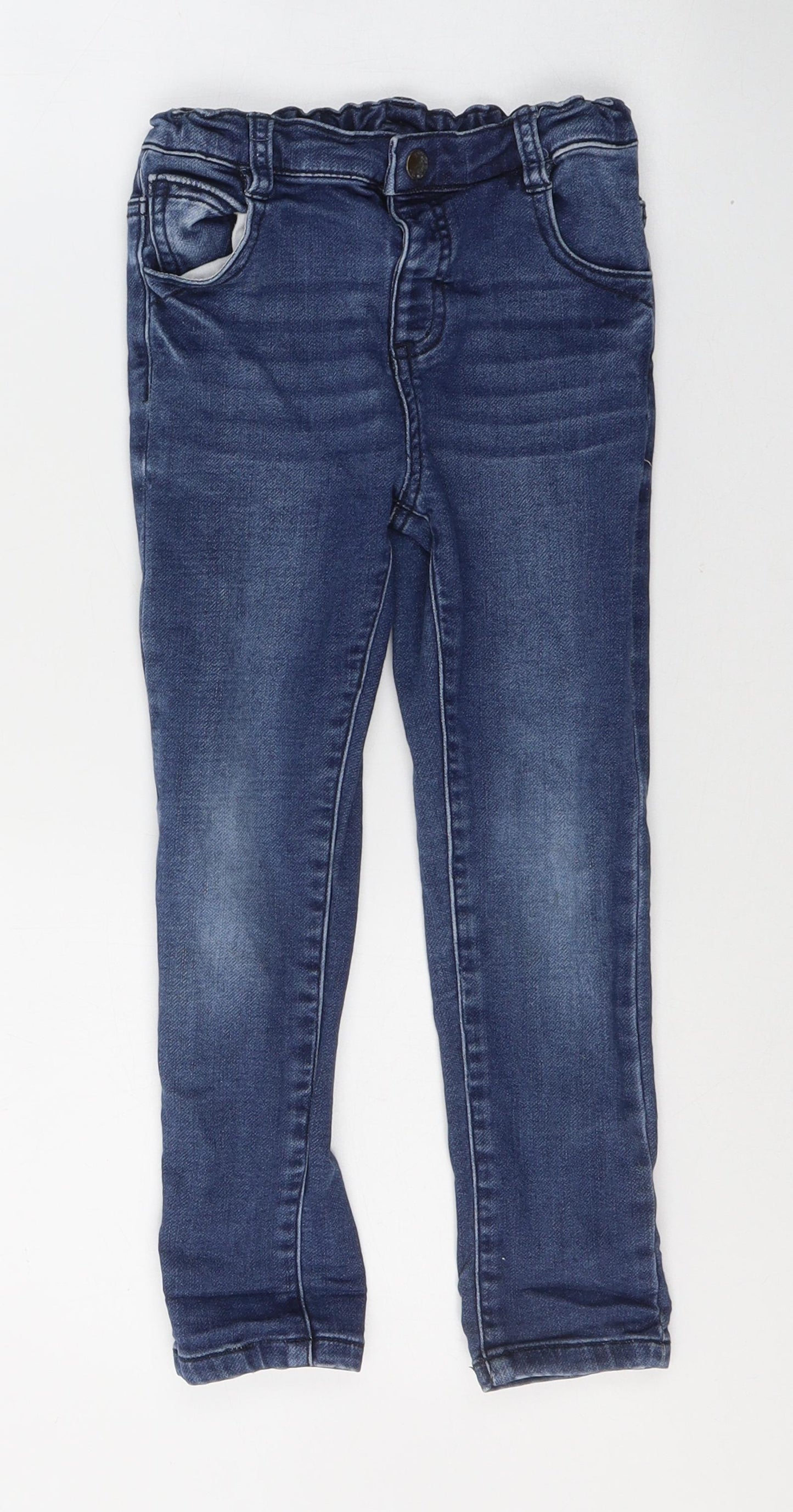 Matalan Boys Blue  Cotton Skinny Jeans Size 5-6 Years  Regular Button