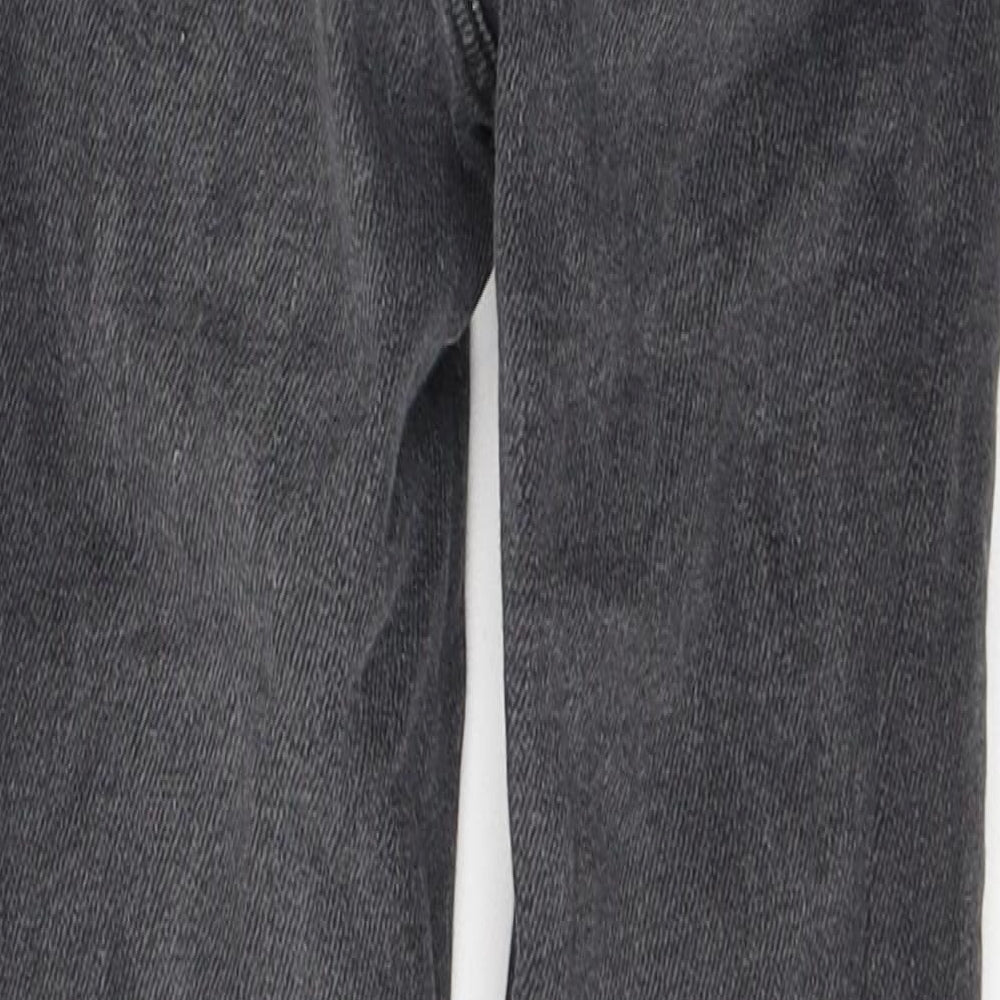 New Look Girls Black  Cotton Skinny Jeans Size 12 Years  Regular Button - ripped detail