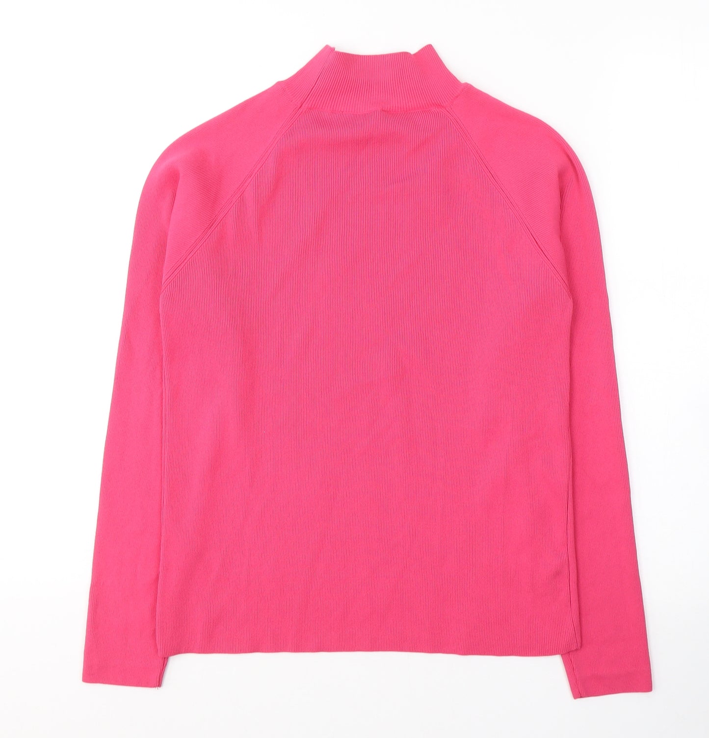 F&F Womens Pink  Polyamide Jersey Blouse Size 10 High Neck - cut out