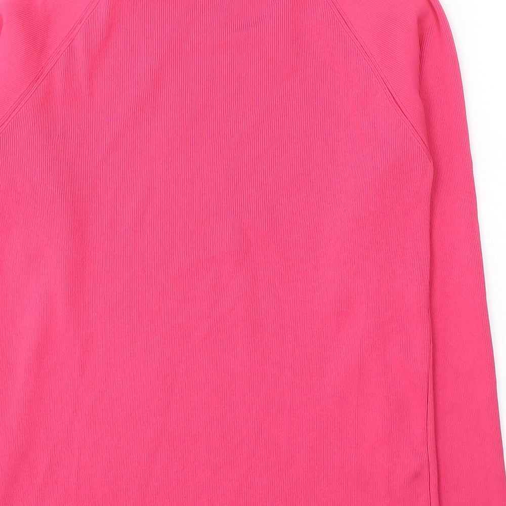 F&F Womens Pink  Polyamide Jersey Blouse Size 10 High Neck - cut out