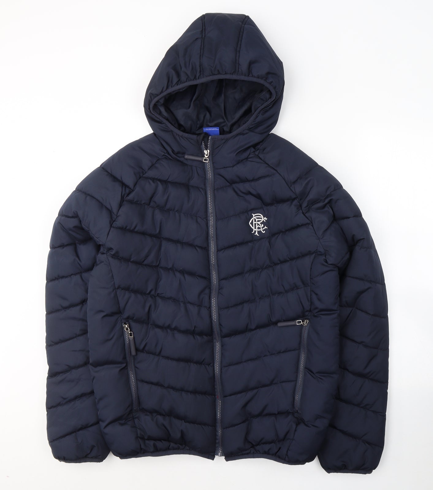 Rangers FOOTBALL CLUB Mens Blue   Puffer Jacket Coat Size M  Zip