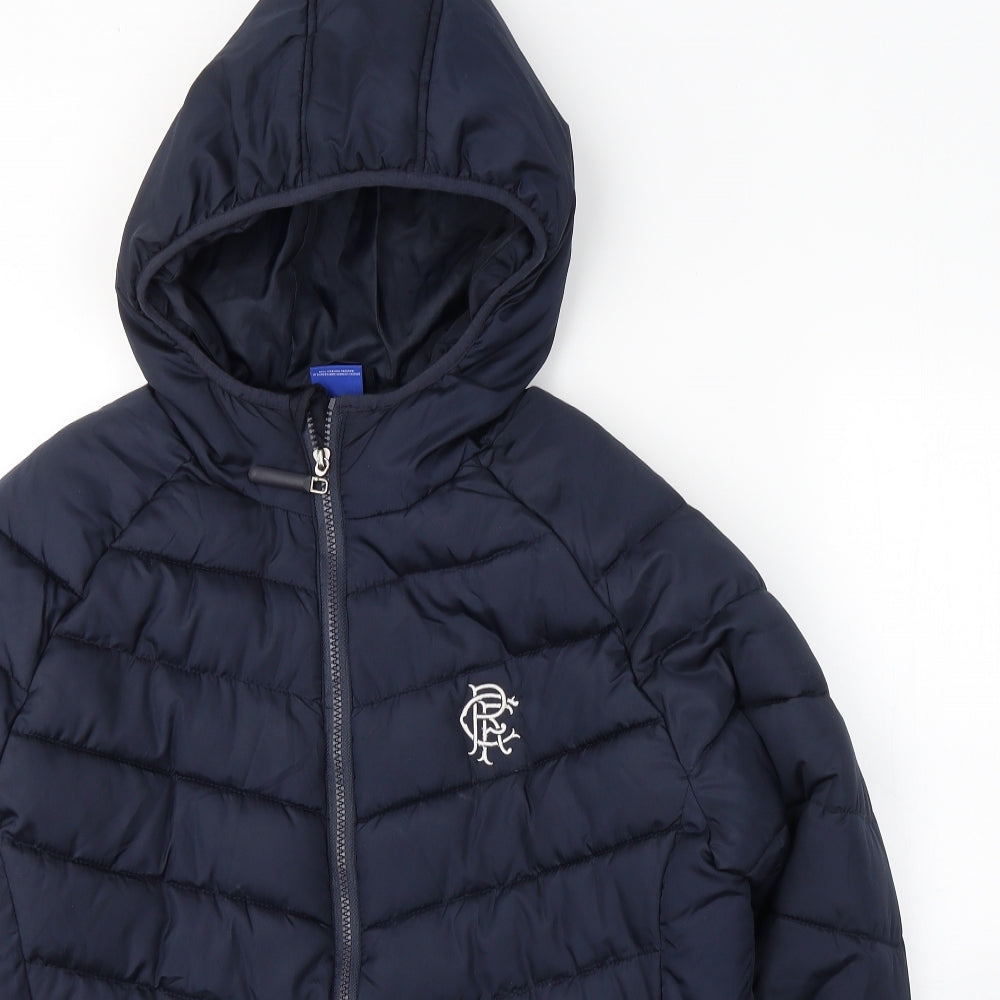 Rangers FOOTBALL CLUB Mens Blue   Puffer Jacket Coat Size M  Zip