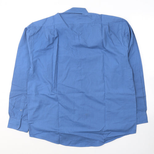 Infuse Mens Blue  Polyester  Button-Up Size XL Collared Button