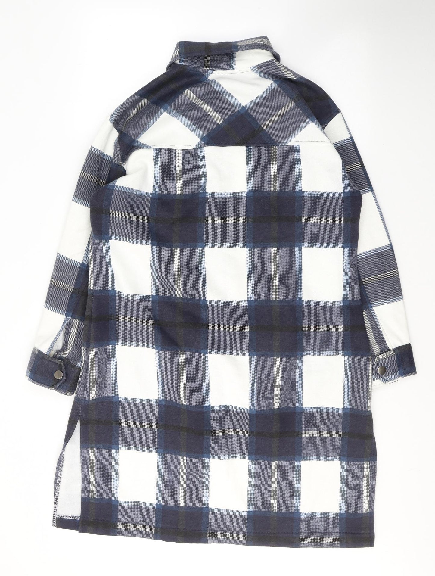 Vivichi Womens Blue Plaid  Jacket Coatigan Size M  Button