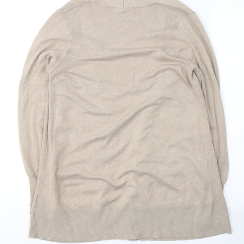 Marks and Spencer Womens Beige V-Neck  Viscose Cardigan Jumper Size S