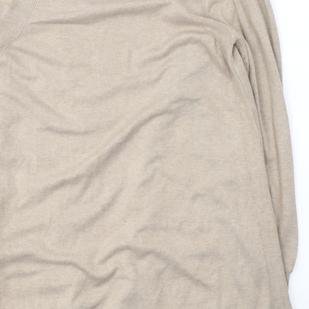 Marks and Spencer Womens Beige V-Neck  Viscose Cardigan Jumper Size S