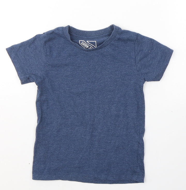 URBN DEPT Boys Blue Cotton Basic T-Shirt Size 4 Years Round Neck Pullover
