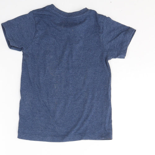URBN DEPT  Boys Blue  Cotton Basic T-Shirt Size 4 Years Round Neck Pullover