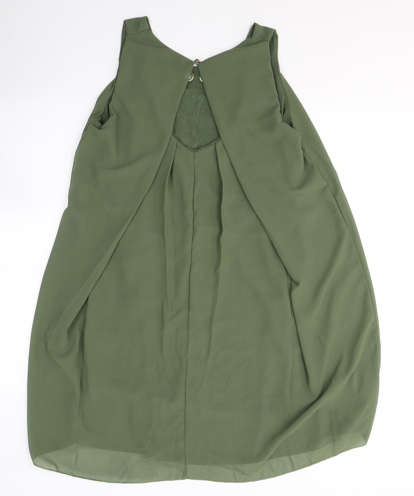 Quiz Womens Green  Polyester Tank Dress  Size M  Round Neck Pullover