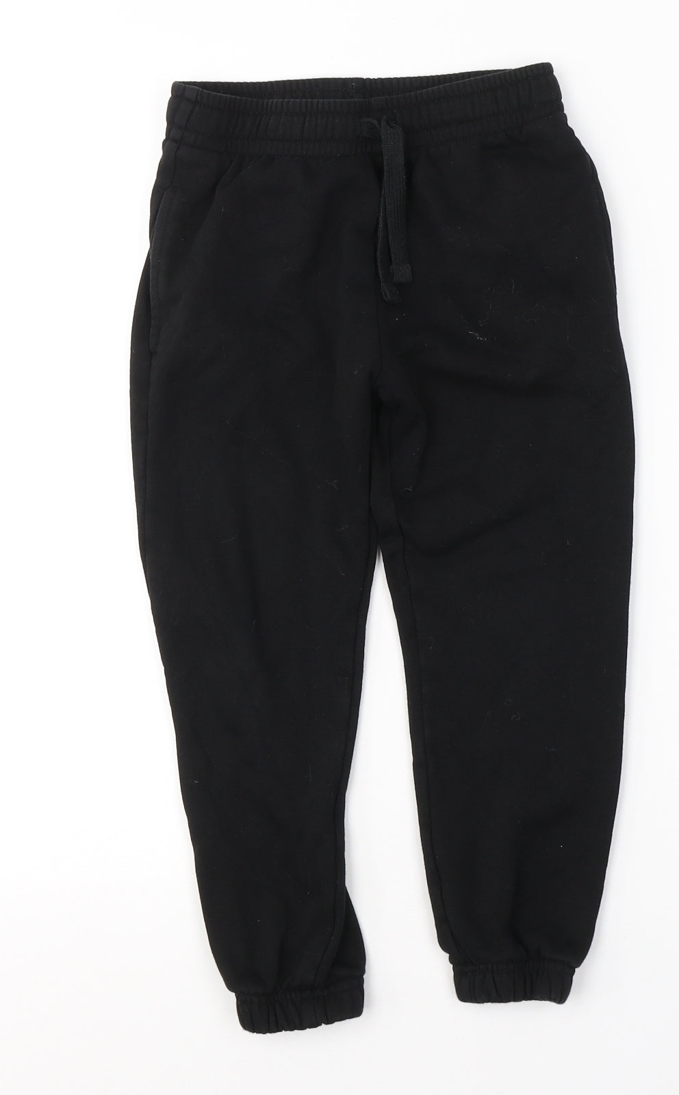 F&F Boys Black  Cotton Sweatpants Trousers Size 6-7 Years  Regular Tie