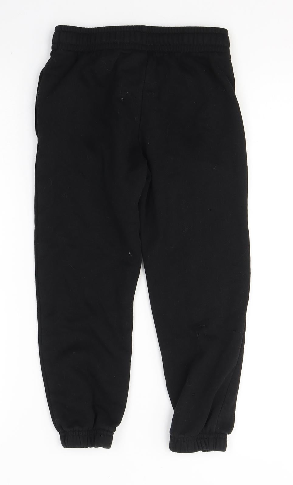 F&F Boys Black  Cotton Sweatpants Trousers Size 6-7 Years  Regular Tie