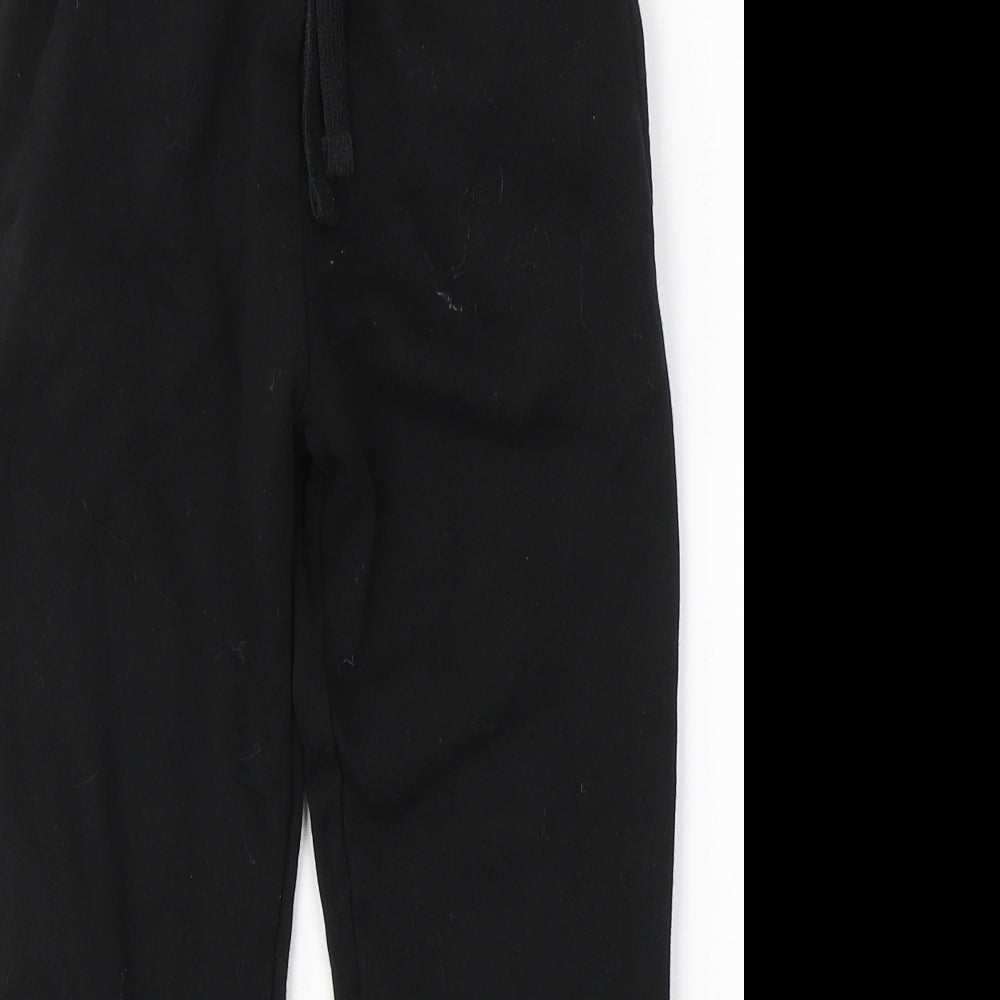 F&F Boys Black  Cotton Sweatpants Trousers Size 6-7 Years  Regular Tie