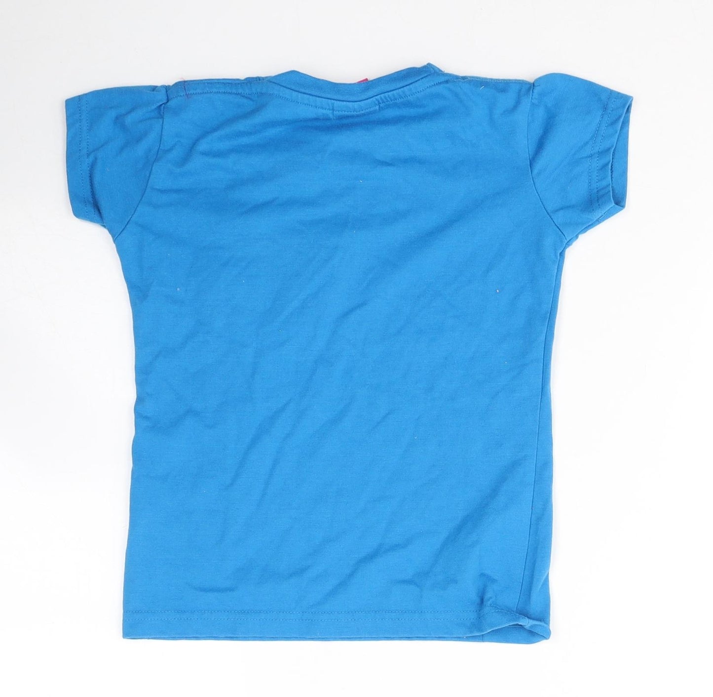 Trespass Girls Blue  Cotton Basic T-Shirt Size 7-8 Years Round Neck Pullover - Flower