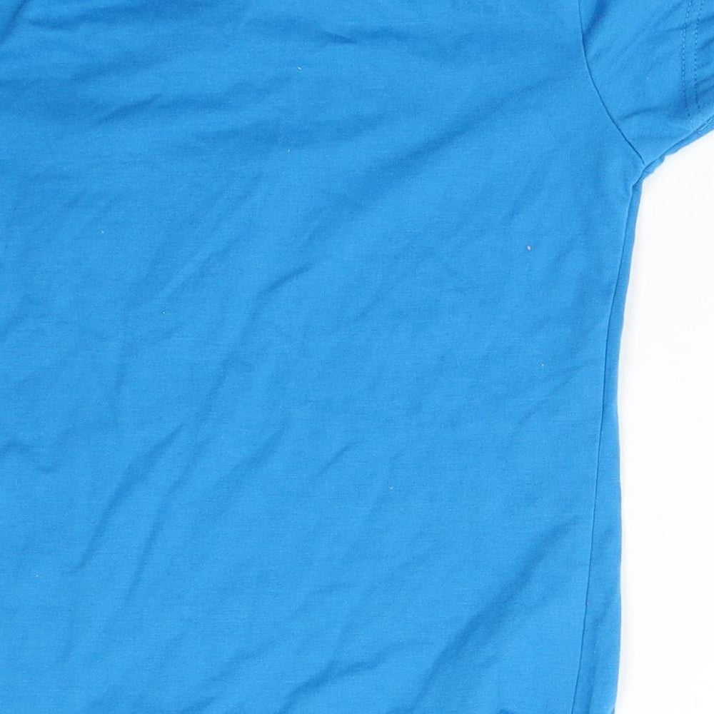 Trespass Girls Blue  Cotton Basic T-Shirt Size 7-8 Years Round Neck Pullover - Flower