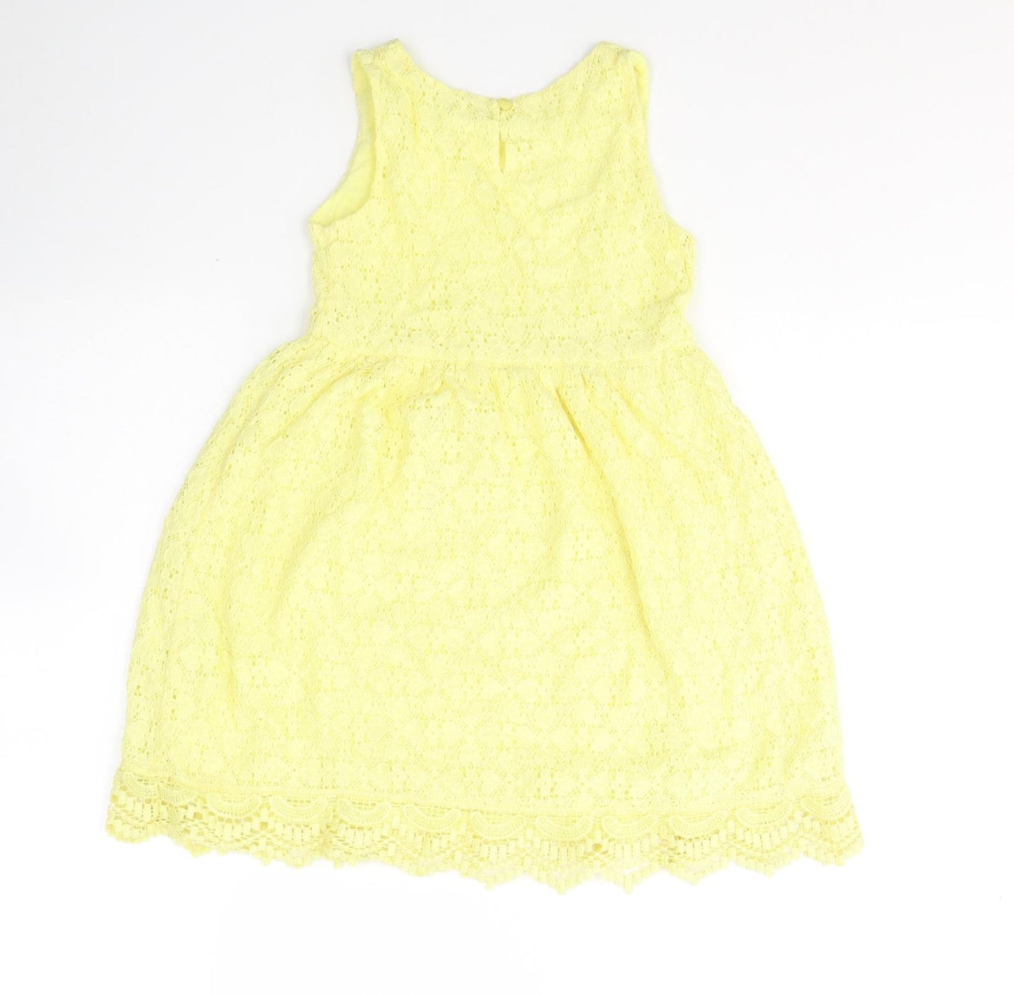 H&M Girls Yellow  Cotton A-Line  Size 7-8 Years  Round Neck Pullover