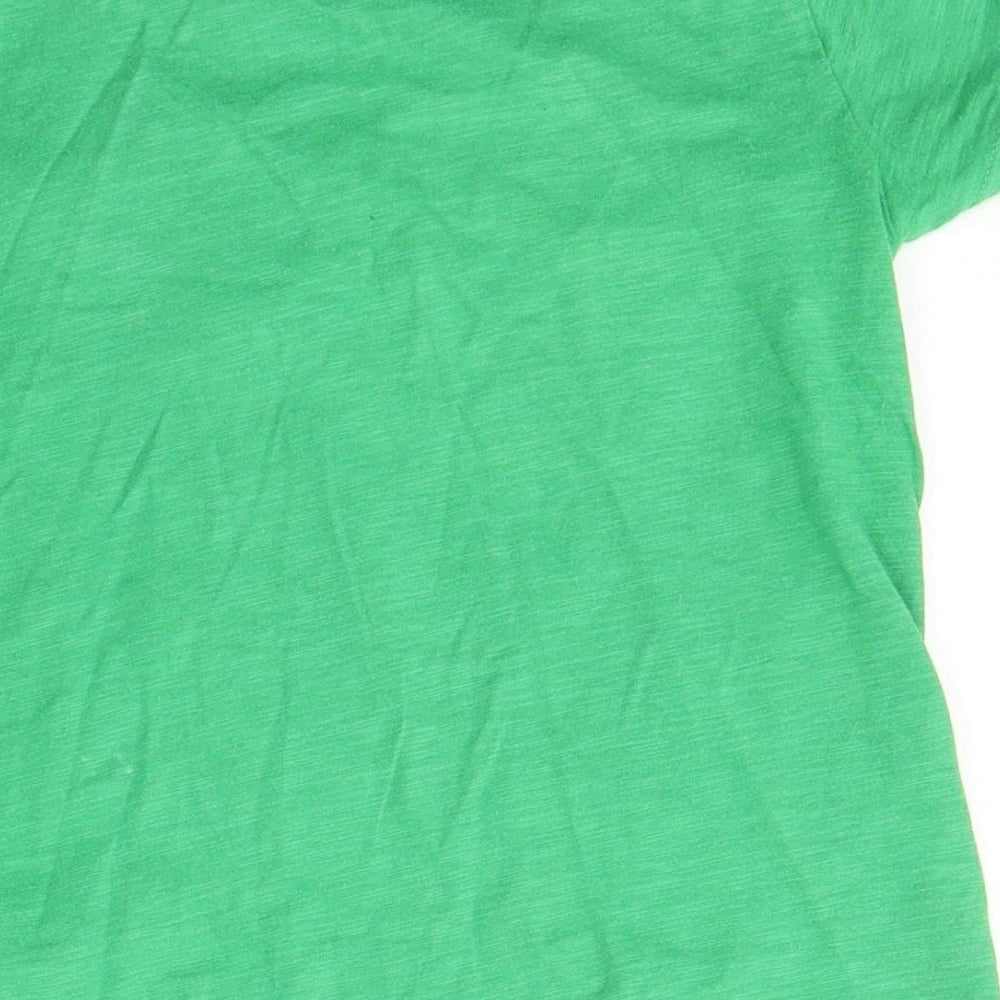 NEXT Boys Green  Cotton Basic T-Shirt Size 3-4 Years Round Neck Pullover - Digger