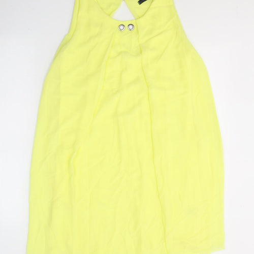 Quiz Womens Yellow  Polyester Tank Dress  Size M  Round Neck Pullover