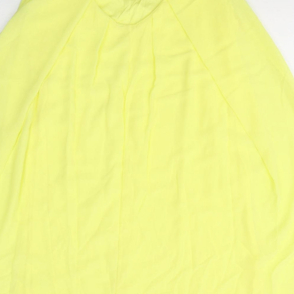 Quiz Womens Yellow  Polyester Tank Dress  Size M  Round Neck Pullover