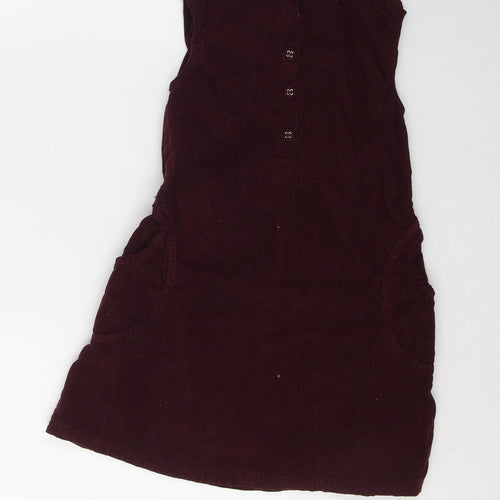 name it Girls Red  Cotton A-Line  Size 7 Years  Round Neck Button