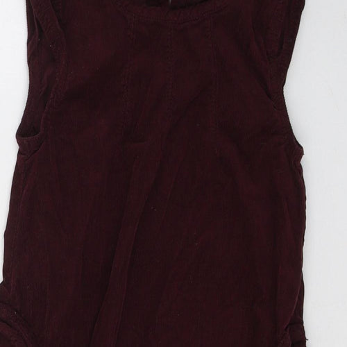 name it Girls Red  Cotton A-Line  Size 7 Years  Round Neck Button