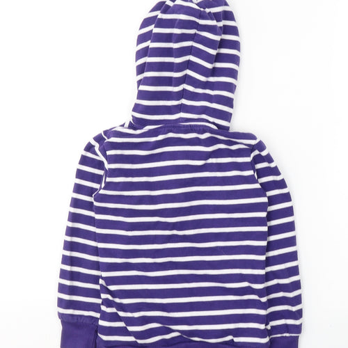 Palomino Girls Purple Striped Cotton Pullover Hoodie Size 5-6 Years  Pullover