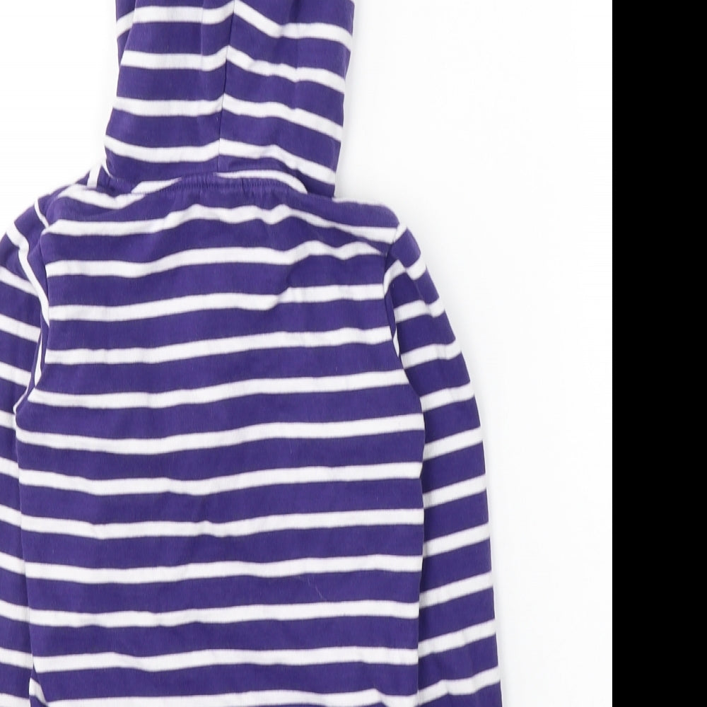 Palomino Girls Purple Striped Cotton Pullover Hoodie Size 5-6 Years  Pullover
