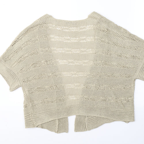 George Womens Beige V-Neck  Acrylic Cardigan Jumper Size 16