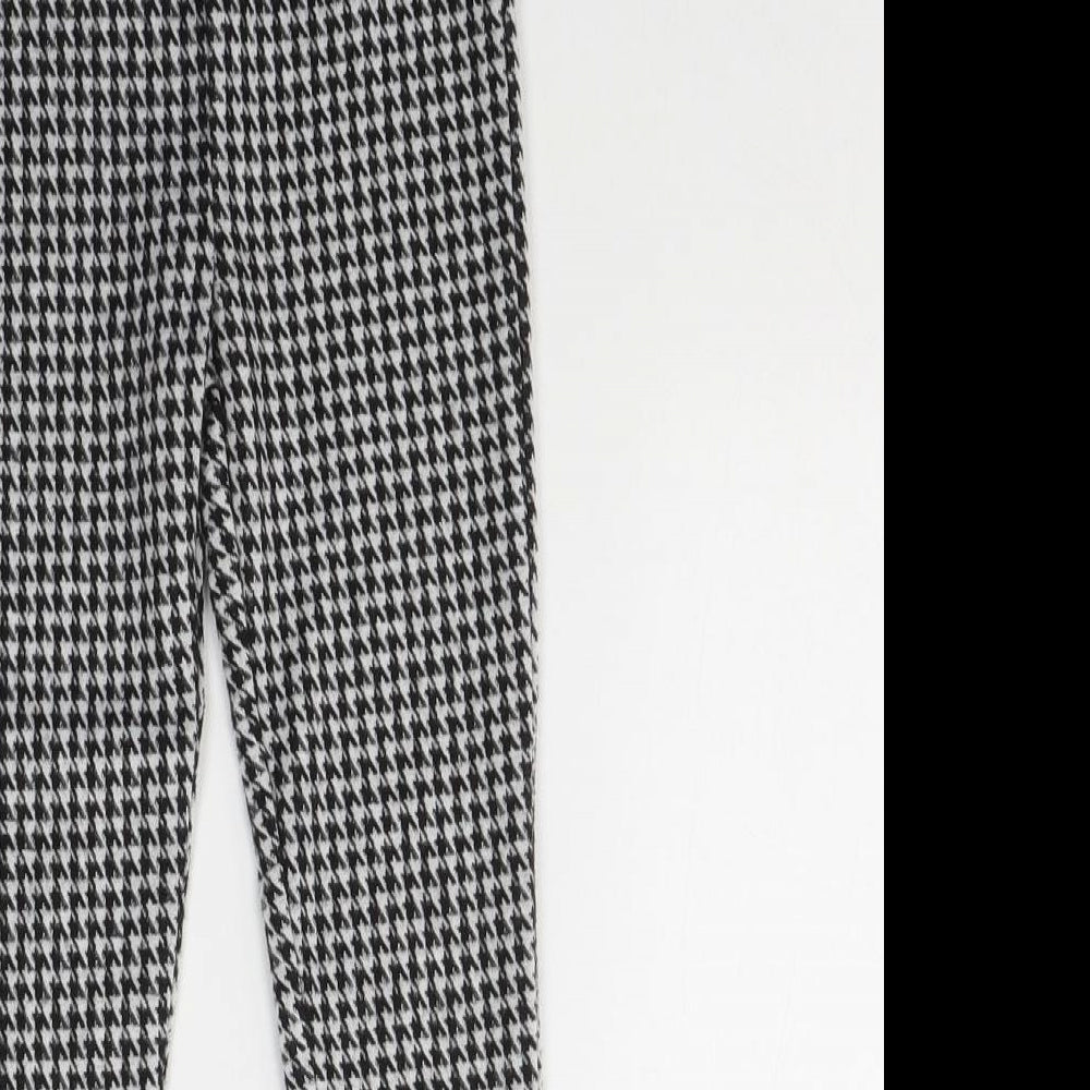 Dunnes Stores Girls Black Houndstooth Cotton Pedal Pusher Trousers Size 4-5 Years  Regular Pullover