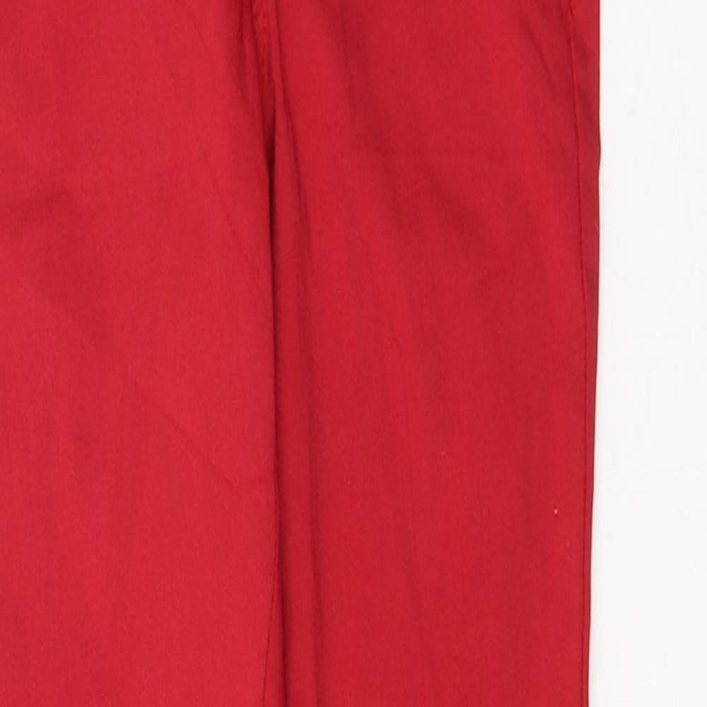 Pieces Womens Red  Cotton Skinny Jeans Size 2XS L30 in Regular Button