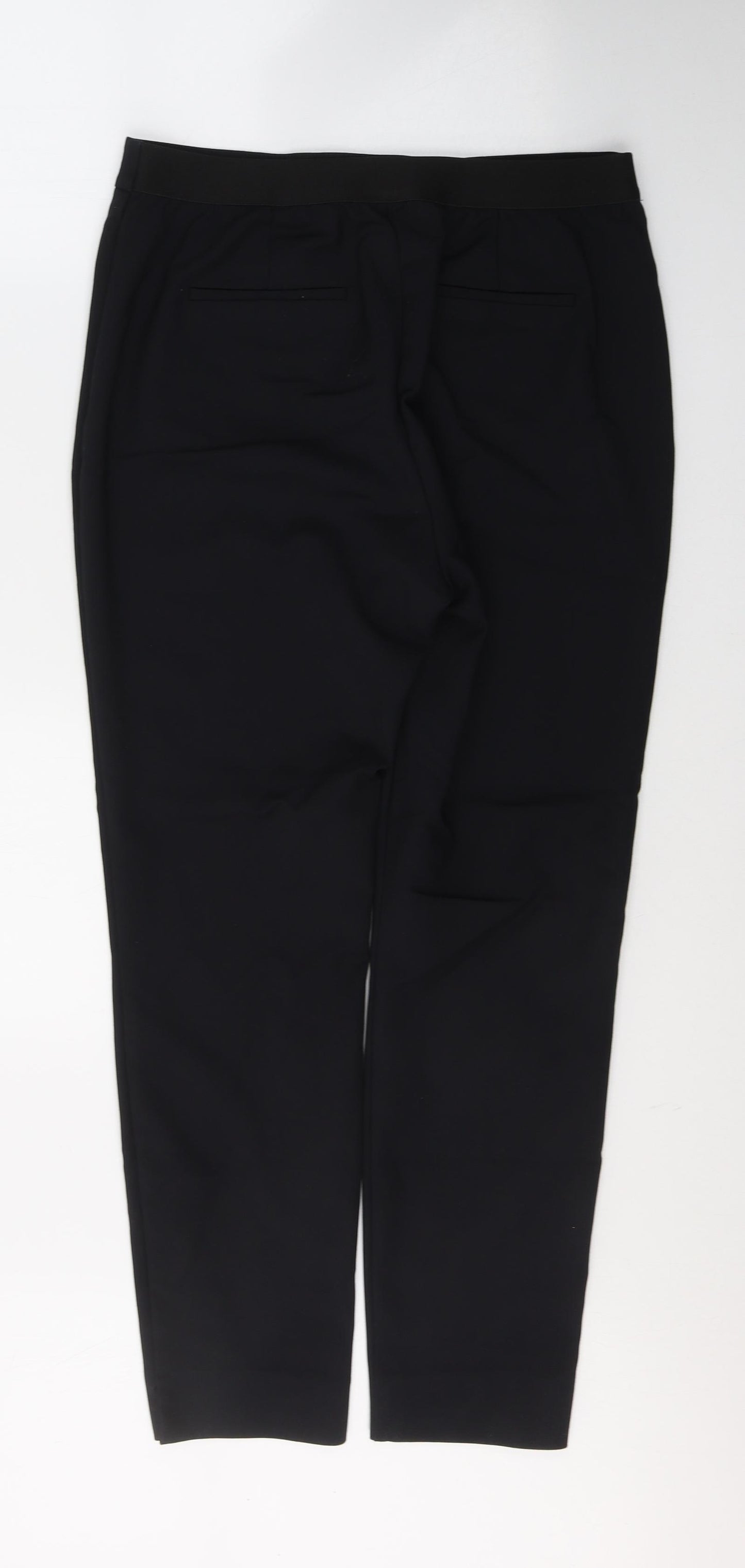 NEXT Womens Black  Cotton Trousers  Size 14 L28 in Regular Button