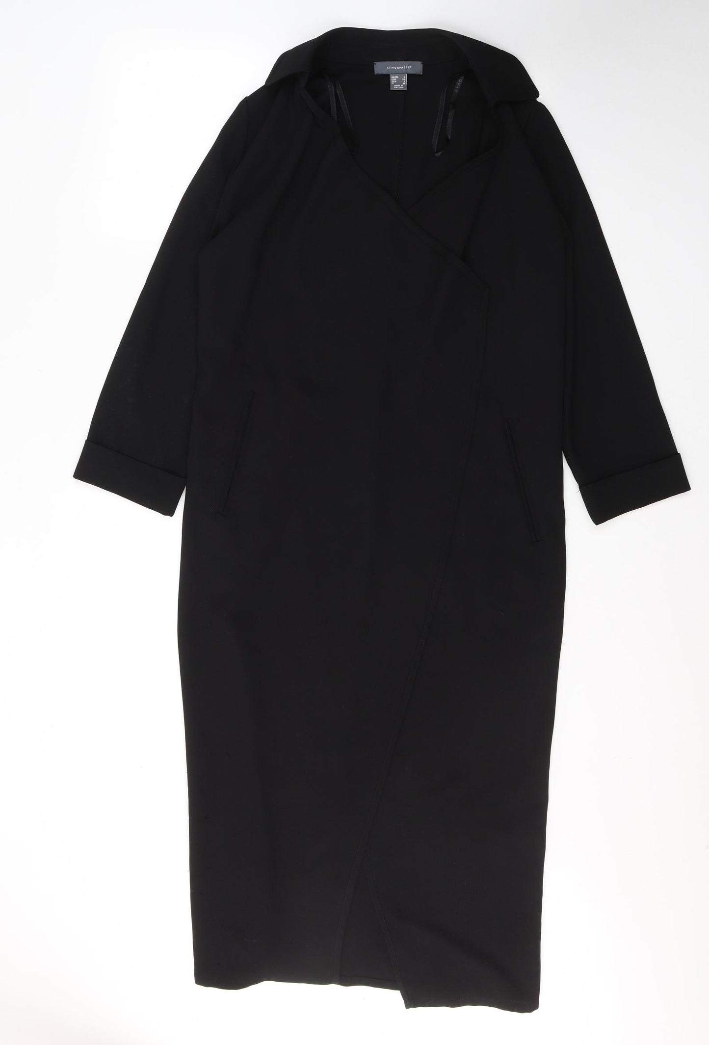 Atmosphere Womens Black V-Neck  Polyester Cardigan Jumper Size 8