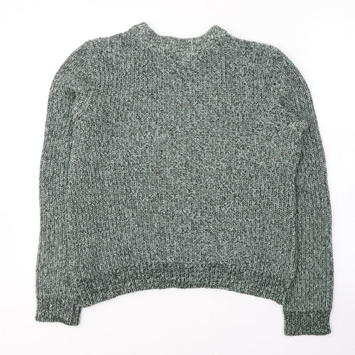 H&M Womens Green Round Neck  Acrylic Pullover Jumper Size M