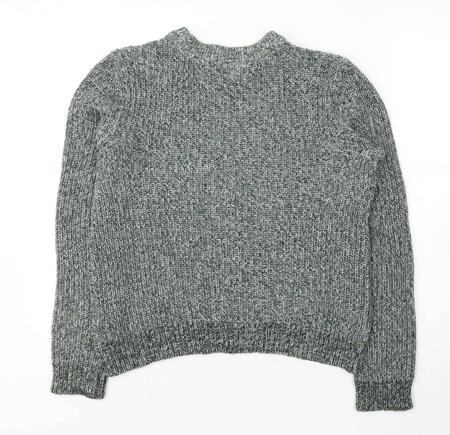 H&M Womens Green Round Neck  Acrylic Pullover Jumper Size M