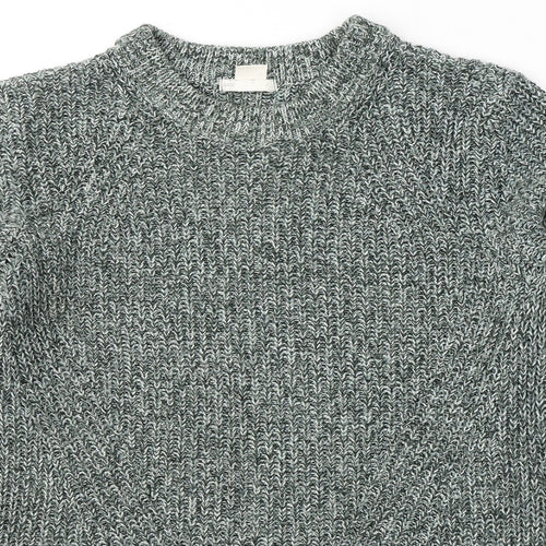 H&M Womens Green Round Neck  Acrylic Pullover Jumper Size M