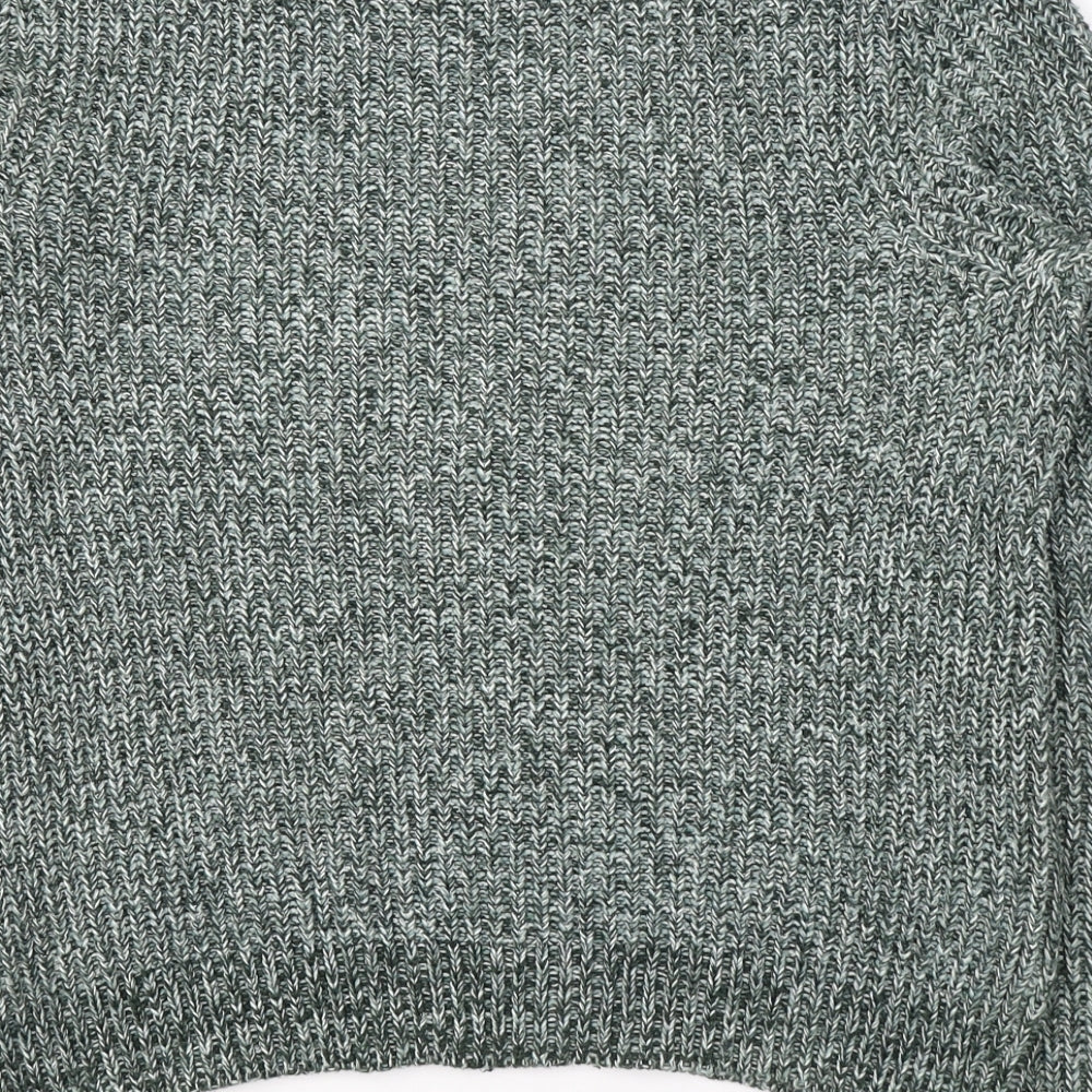 H&M Womens Green Round Neck  Acrylic Pullover Jumper Size M