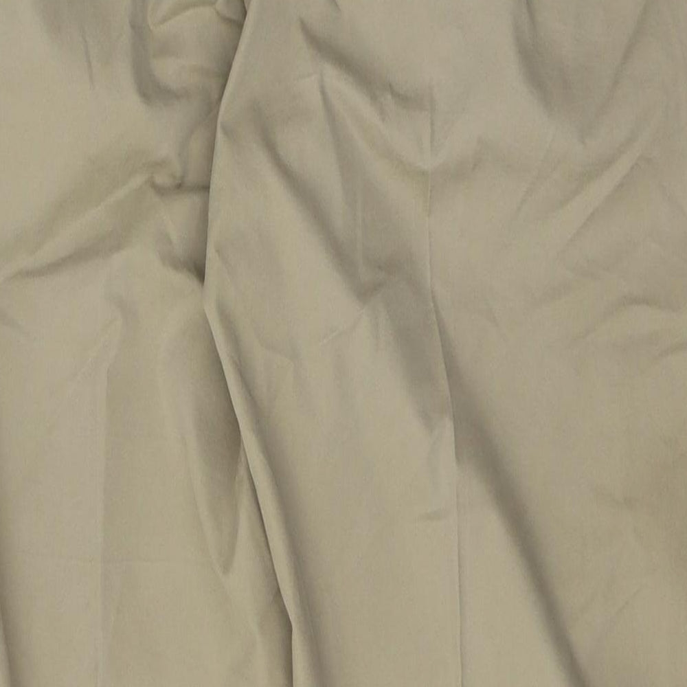 Marks and Spencer Mens Beige  Cotton Trousers  Size 42 in L30 in Regular Button