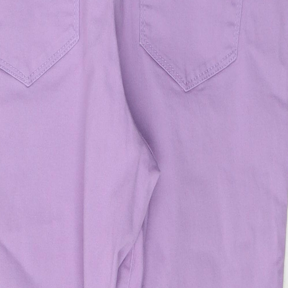 Bonmarché Womens Purple  Cotton Cropped Jeans Size 14 L20 in Regular Button