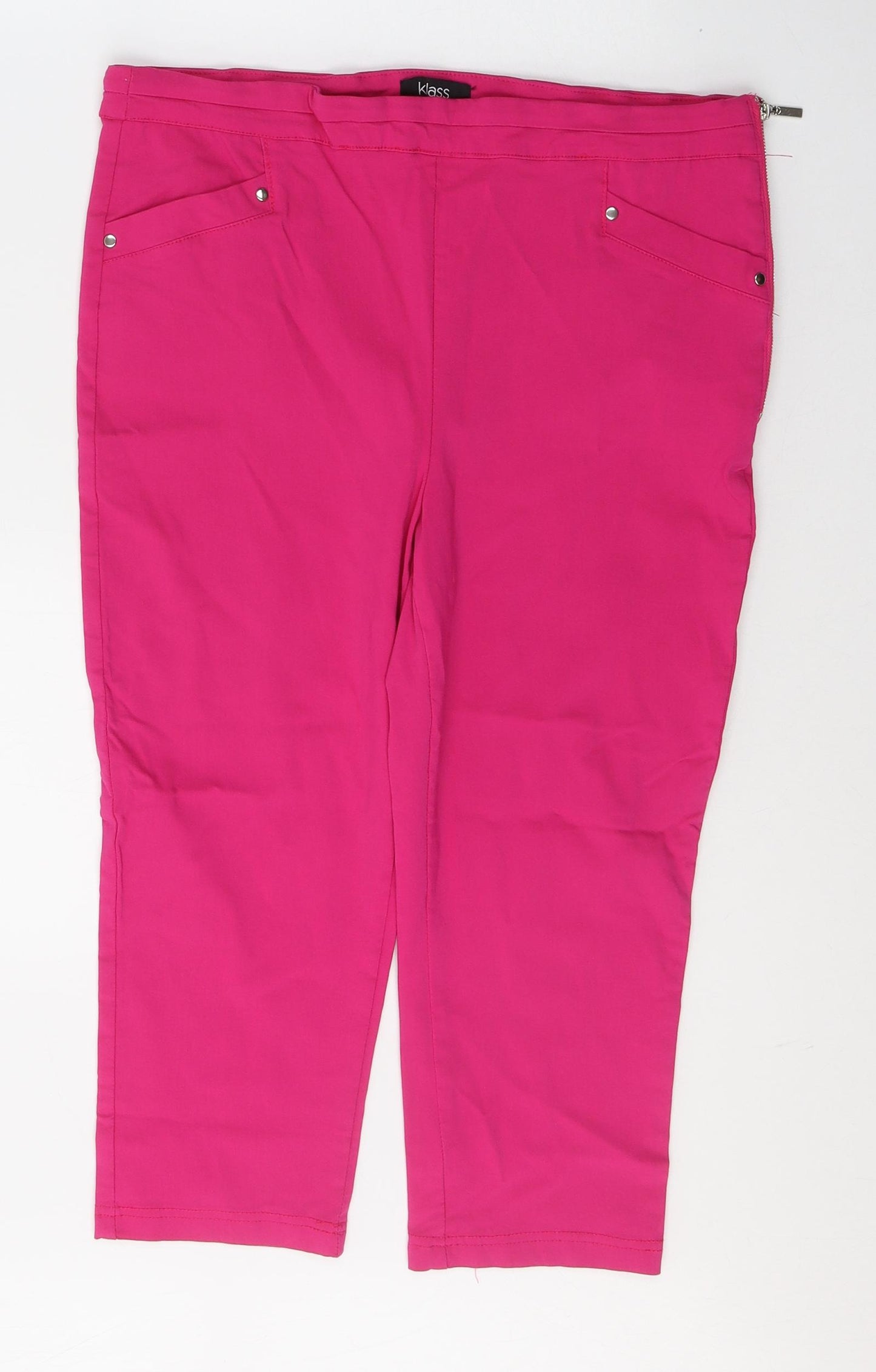 Klass Womens Pink  Viscose Cropped Jeans Size 14 L20 in Regular Zip