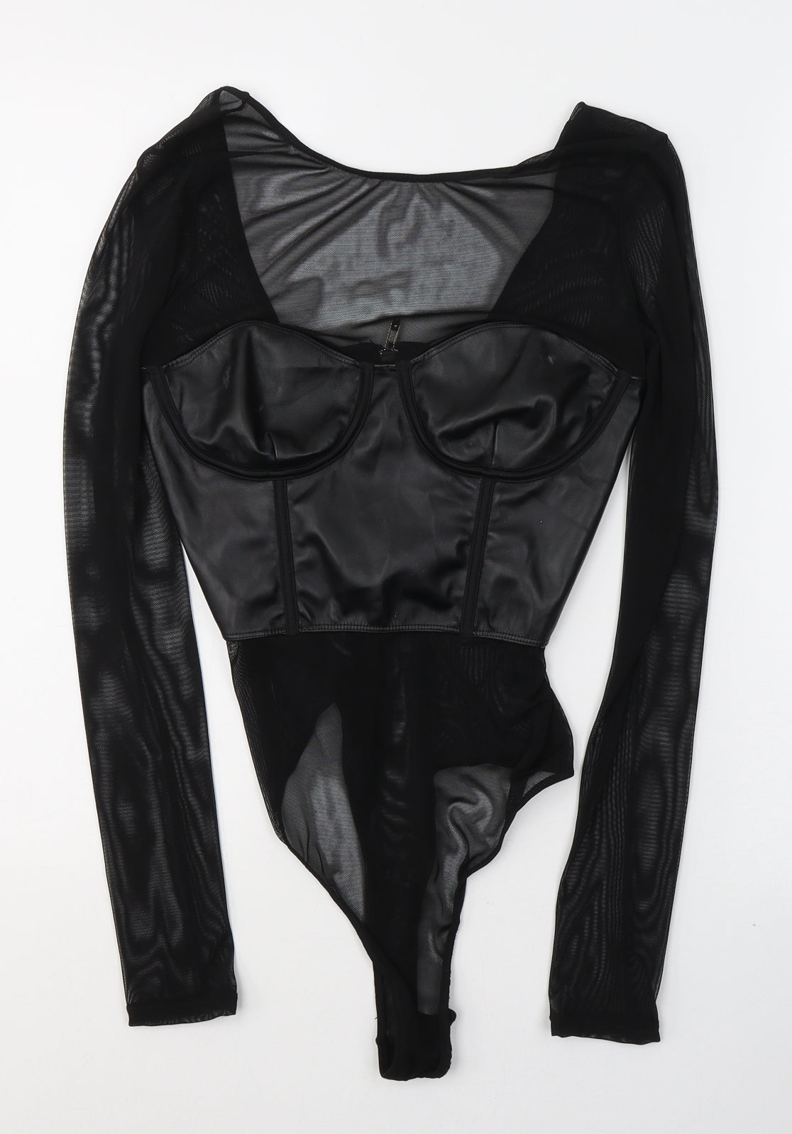Ann Summers Womens Black  Polyethylene Bodysuit One-Piece Size S  Zip
