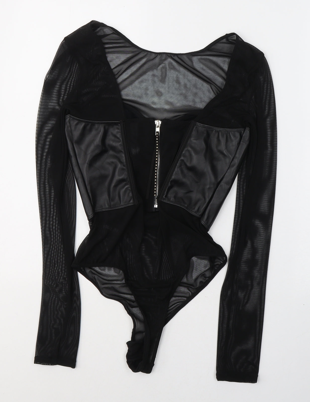 Ann Summers Womens Black  Polyethylene Bodysuit One-Piece Size S  Zip