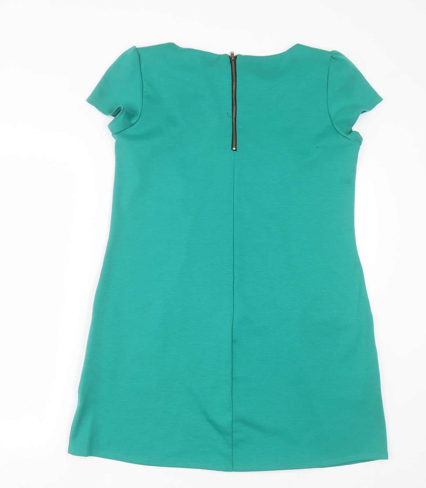 Dorothy Perkins Womens Green  Polyester A-Line  Size 14  Crew Neck Zip