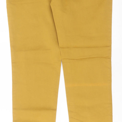 bebe Womens Yellow  Cotton Straight Jeans Size 34 in L30 in Regular Button