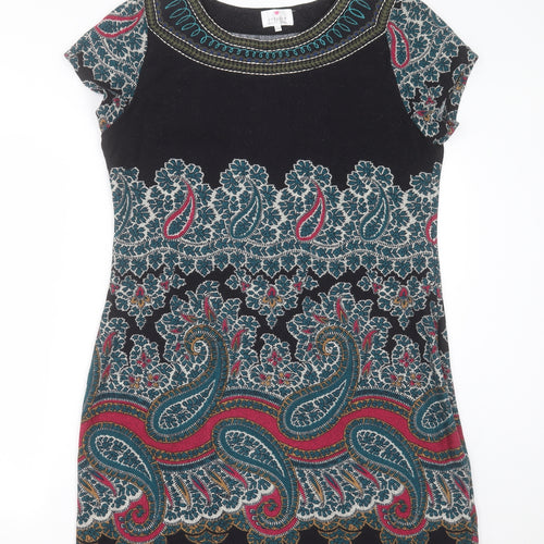 Inspire Collection Womens Multicoloured Geometric Polyester A-Line  Size L  Crew Neck Pullover