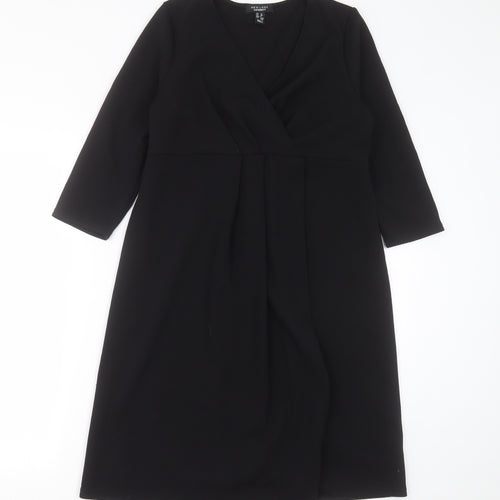 New Look Womens Black  Polyester A-Line  Size 12  V-Neck Pullover