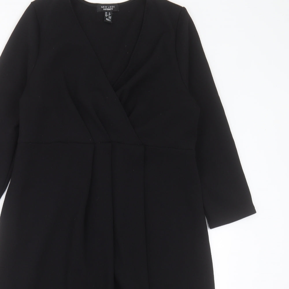 New Look Womens Black  Polyester A-Line  Size 12  V-Neck Pullover