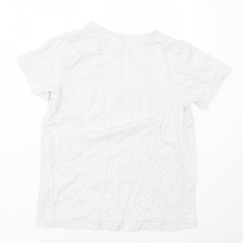 F&F Boys Grey  Cotton Basic T-Shirt Size 9-10 Years Crew Neck Pullover